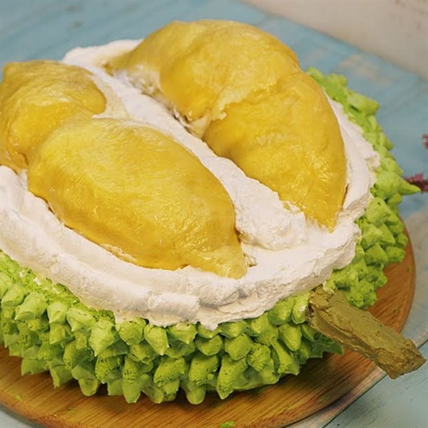 Cách trang trí bánh kem hình quả sầu riêng độc đáo, đẹp mắt