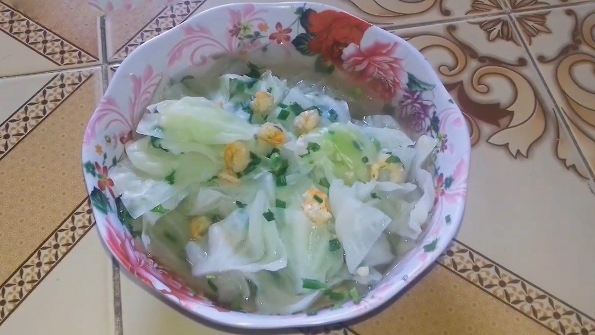 Canh bắp cải tôm khô