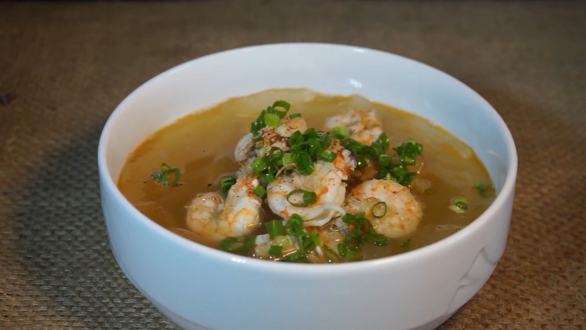 Canh nha đam nấu tôm