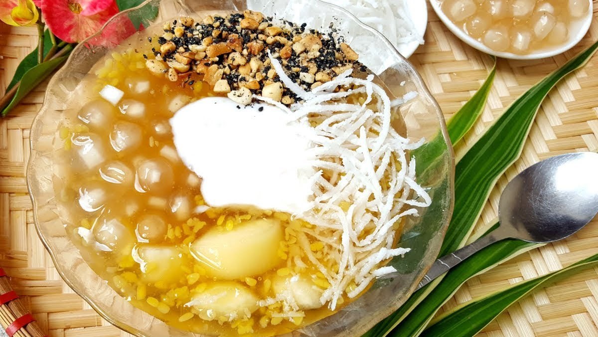 Chè khoai mì trân châu nước cốt dừa