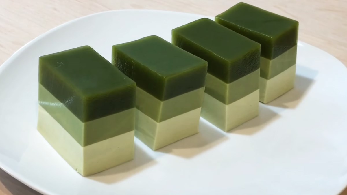 Rau câu matcha sữa dừa