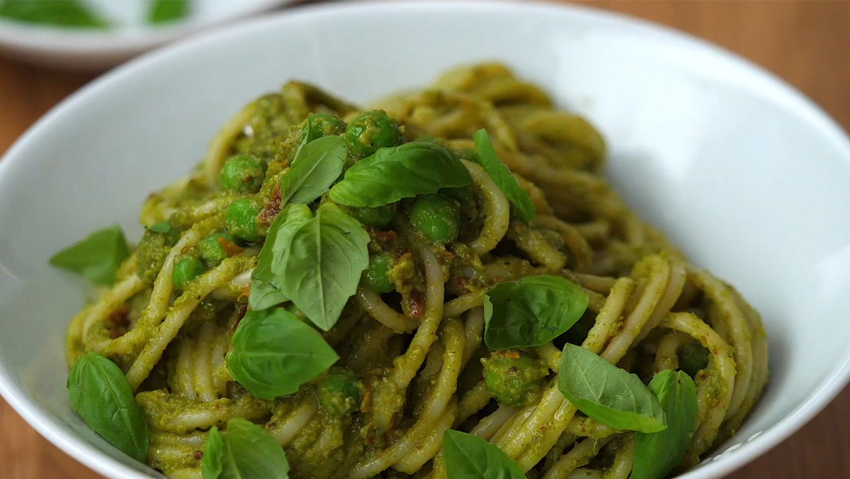 Spaghetti sốt đậu hà lan