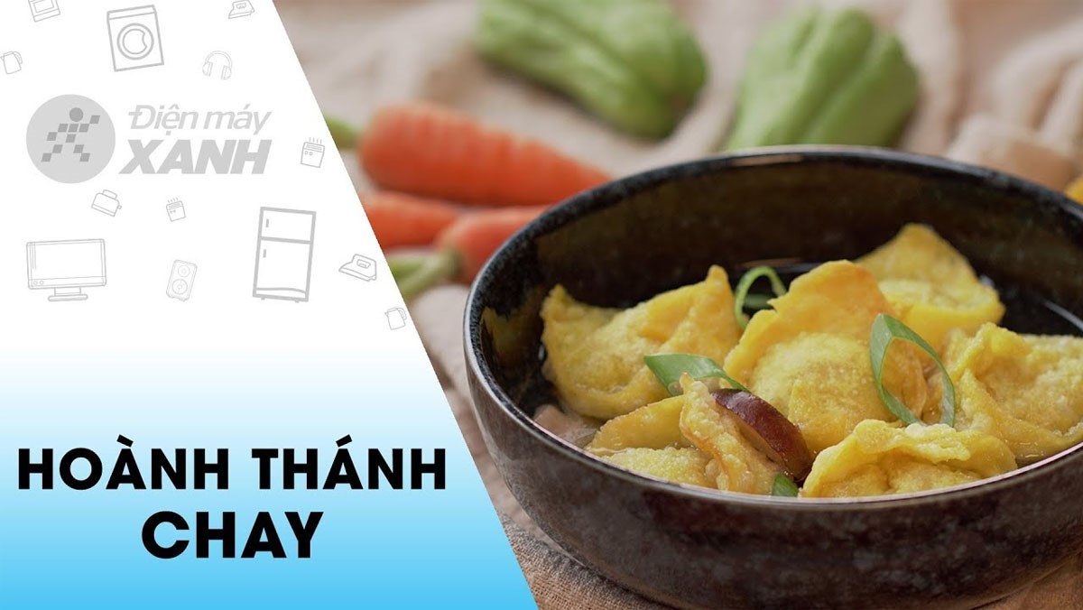 Súp hoành thánh chiên nhân chay