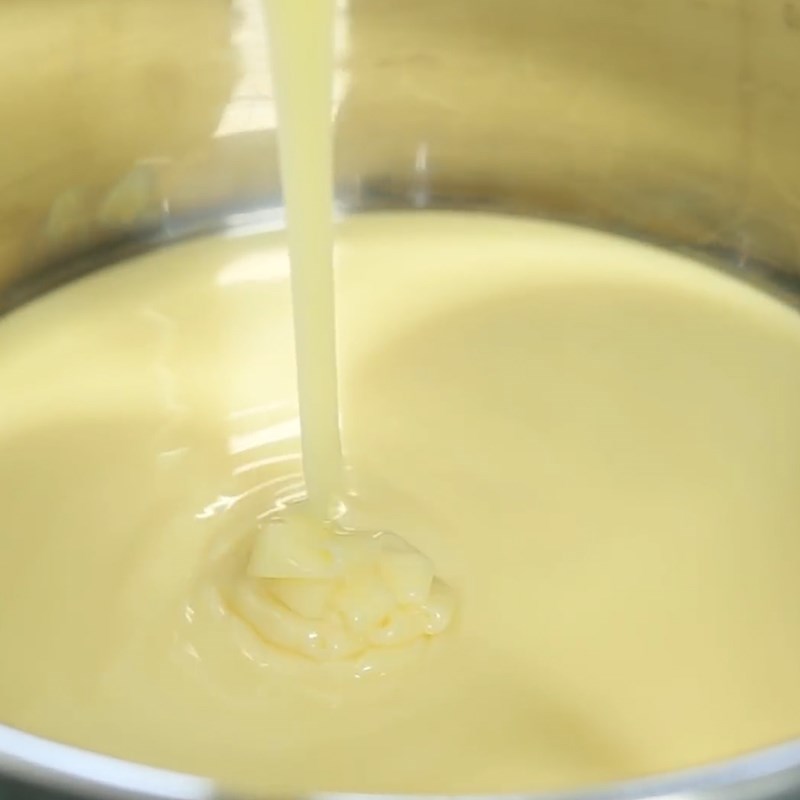 Bước 2 Đun hỗn hợp Sữa chua dẻo sầu riêng