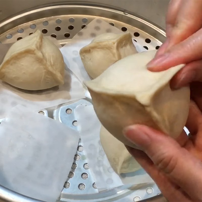 Bước 6 Hấp bánh Bánh bao nhân đậu đen