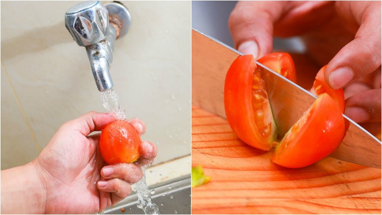 Bước 1 Sơ chế nguyên liệu Nước ép cà chua