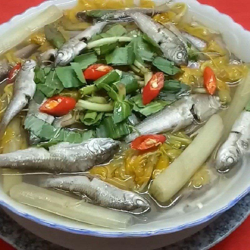 Bước 6 Thành phẩm Canh chua cá linh bông điên điển