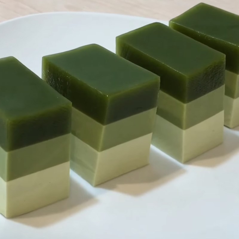 Bước 4 Thành phẩm Rau câu matcha sữa dừa