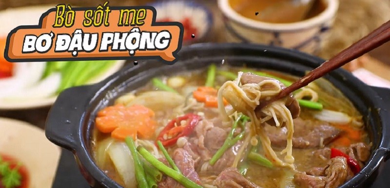 Bò sốt me bơ đậu phộng