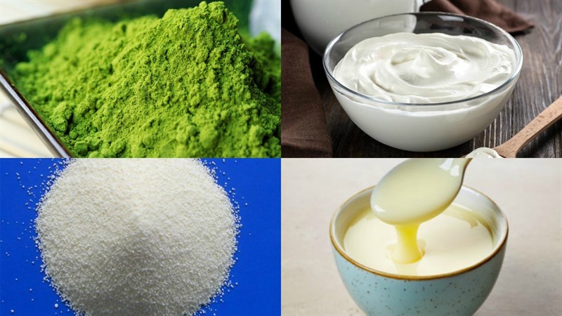 Nguyên liệu làm rau câu matcha sữa dừa