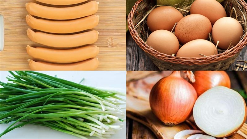 Nguyên liệu món ăn 2 cách nấu cơm cà ri xúc xích và thịt ba chỉ