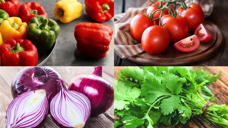 Nguyên liệu món ăn 3 món salad ớt chuông