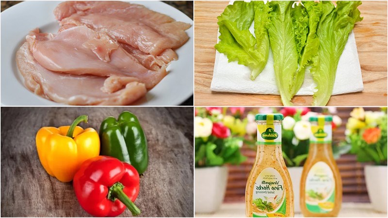 Nguyên liệu món ăn 3 món salad ớt chuông