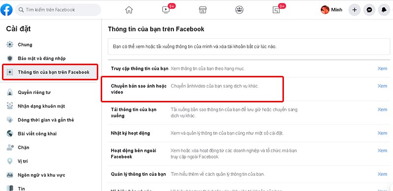 Chọn Chuyển bản sao ảnh hoặc video