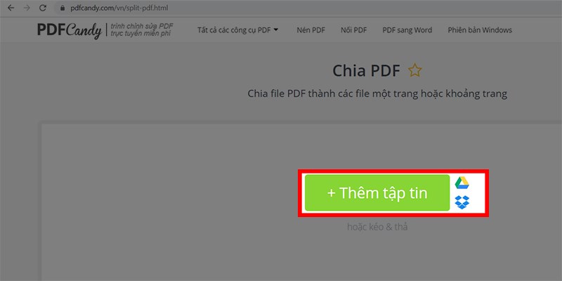 Nhấn vào Thêm tập tin