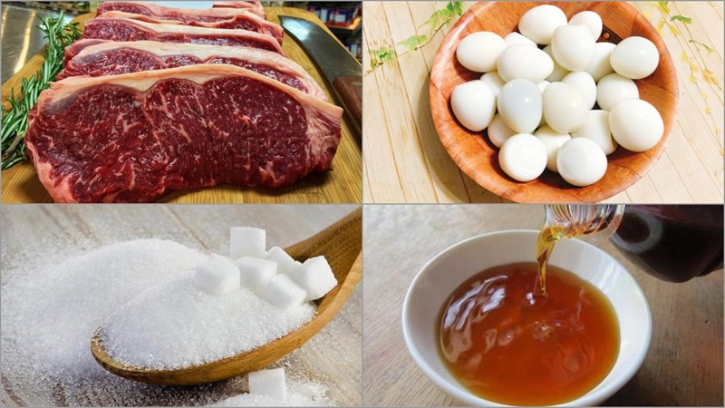 Nguyên liệu món ăn 2 cách làm thịt bò kho tàu và kho ngũ vị