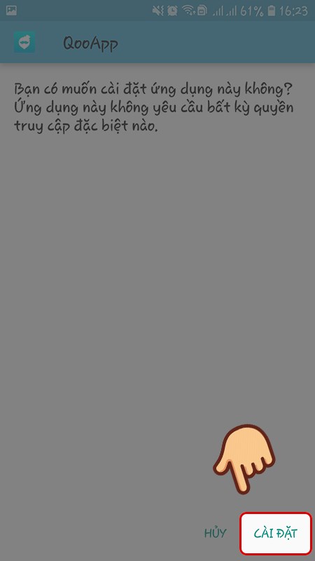 Chọn C&agrave;i đặt để c&agrave;i QooApp về m&aacute;y