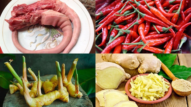 Nguyên liệu làm đuôi heo chiên nước mắm