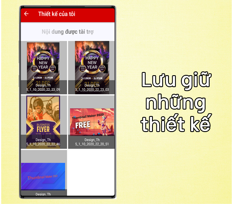 Lưu giữ những thiết kế đã tạo