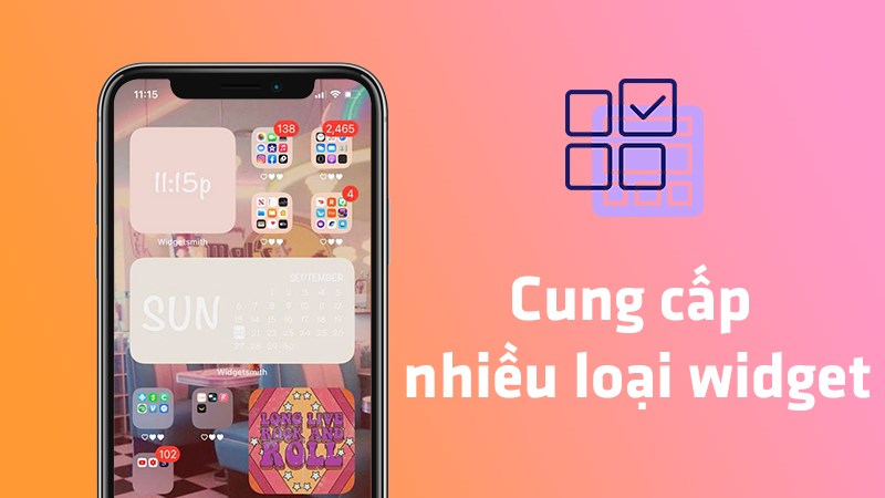 Cung cấp nhiều widget đẹp mắt ngay trên màn hình chính
