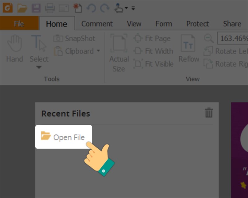 Nhấn Open File