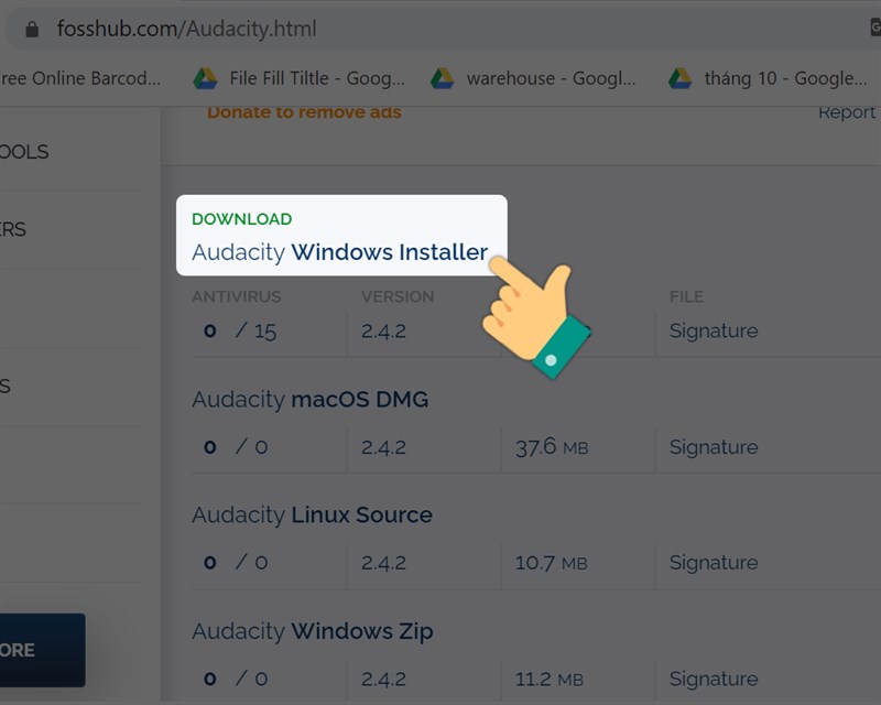 Tải phần mềm Audacity phù hợp với hệ điều hành thiết bị 