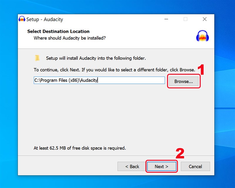 Tiếp tục nhấn Next