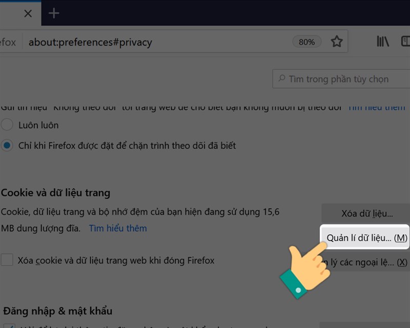 Chọn quản lý dữ liệu