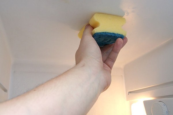 Clean the ceiling and sides of the refrigerator.