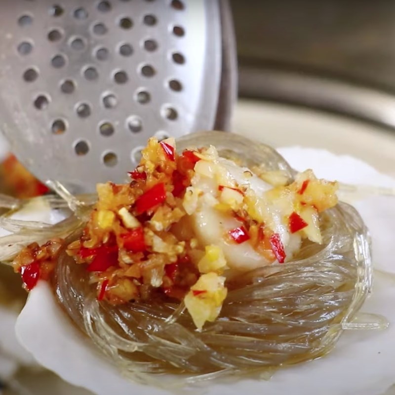 Bước 4 Hấp sò điệp Sò điệp hấp miến