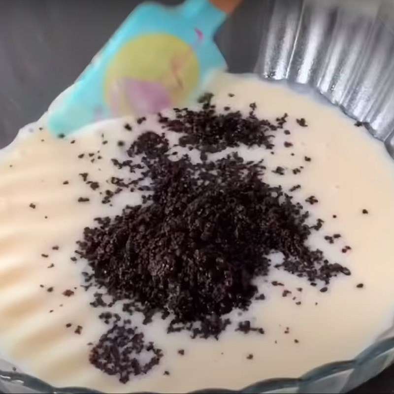 Bước 3 Làm lớp pudding oreo sữa Pudding milo oreo socola