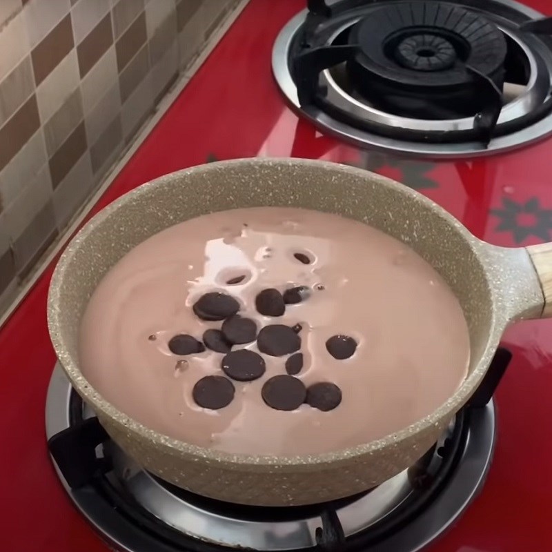 Bước 5 Làm lớp pudding socola Pudding milo oreo socola