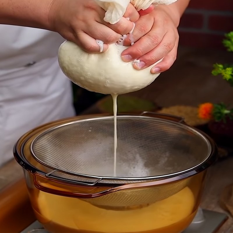 Bước 3 Lọc xác đậu nành Đậu hũ non