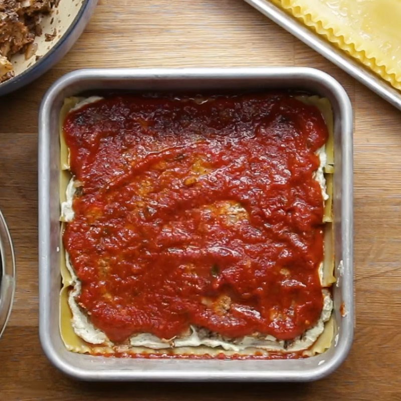 Bước 6 Xếp mì Lasagna nấm đậu hũ