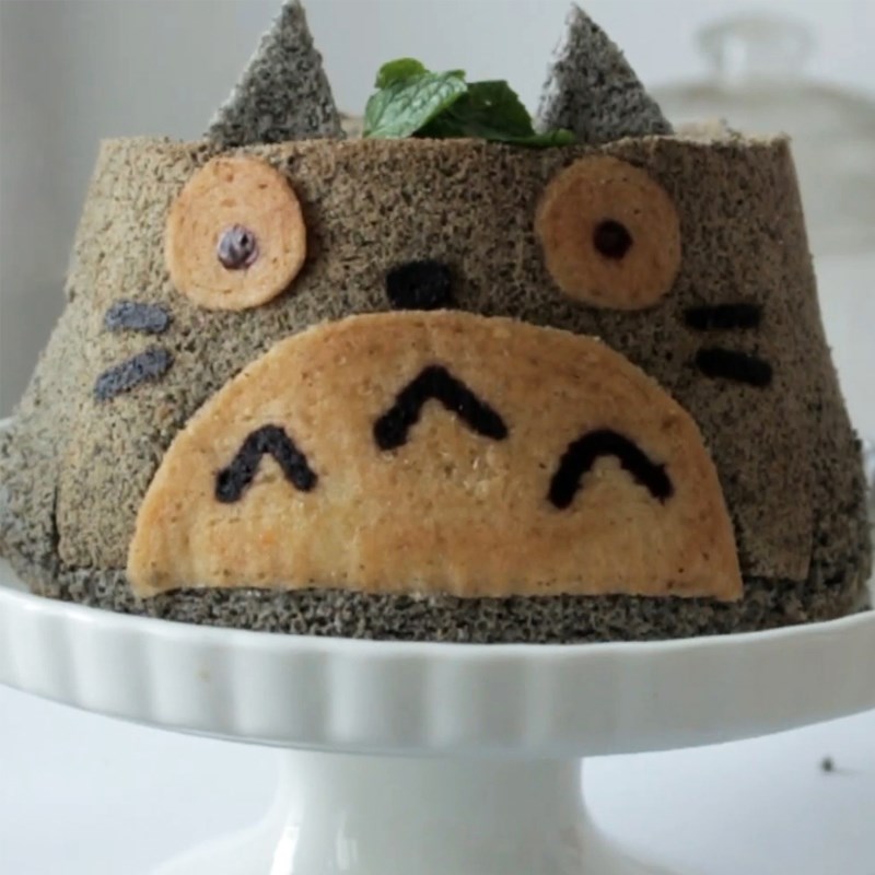Bước 9 Thành phẩm Bánh chiffon mè đen Totoro