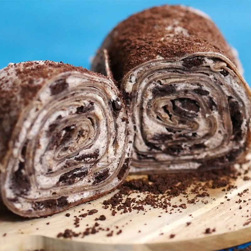 Bước 7 Thành phẩm Bánh crepe oreo cuộn