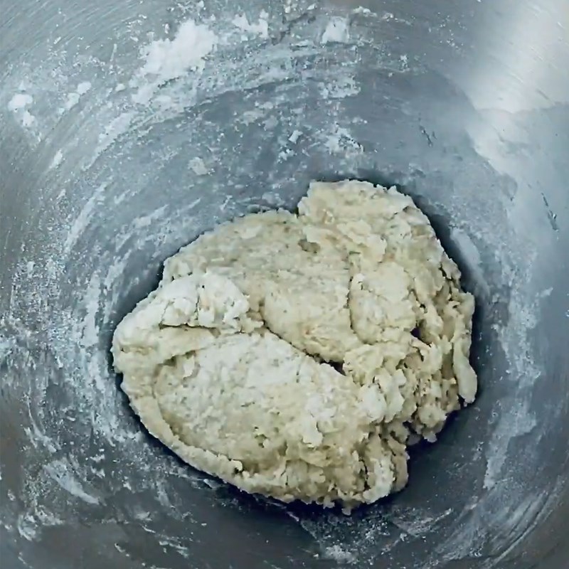 Bước 3 Trộn bột bánh Bánh mì hoa cúc cuộn đào socola hạt dẻ