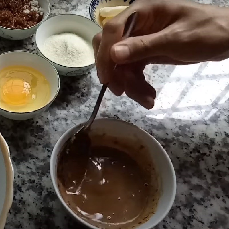 Bước 1 Trộn bột bánh Bánh mì bơ cà phê