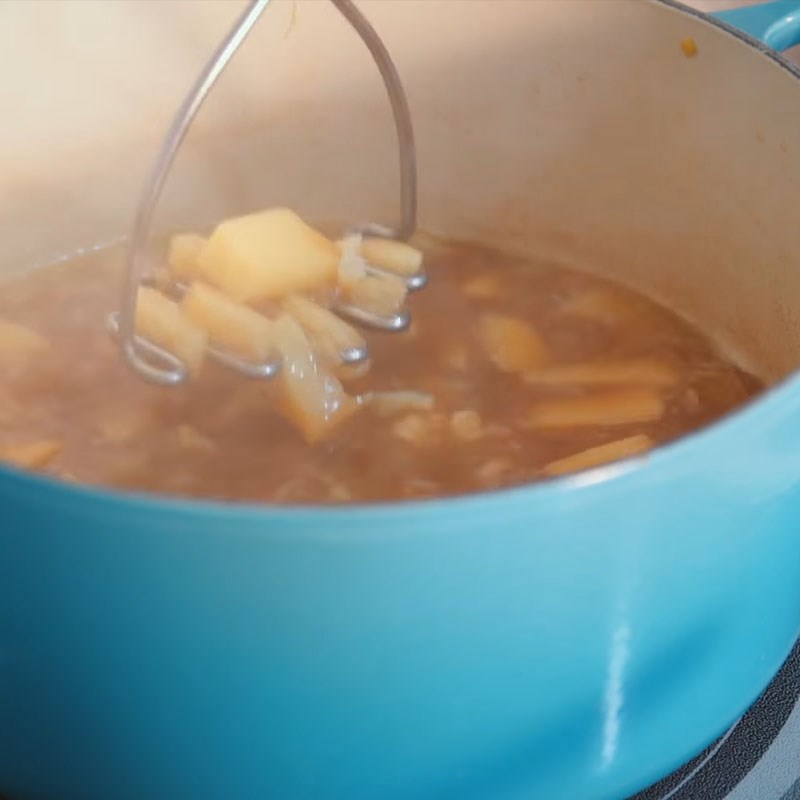 Bước 5 Nấu súp Súp bắp cải tí hon phô mai