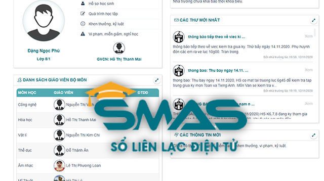 Cách đăng nhập, xem điểm học sinh với sổ liên lạc SMAS đơn giản