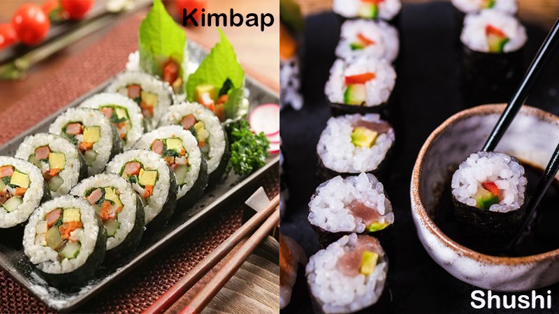 Sự khác biệt giữa sushi và kimbap