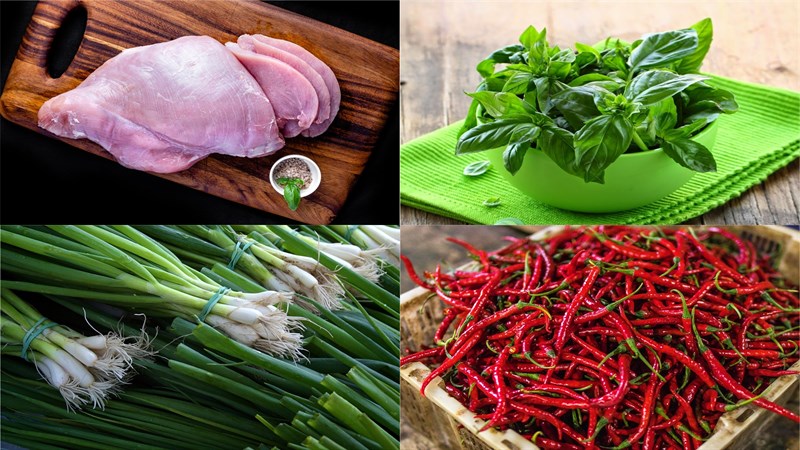 Nguyên liệu món ăn 2 cách làm gà xào kiểu thái