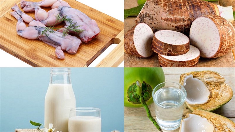 Nguyên liệu món nạp năng lượng cà ri ếch