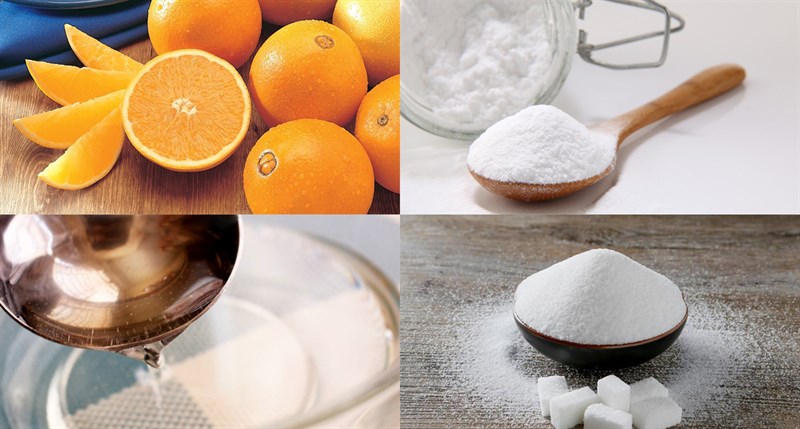 Nguyên liệu món ăn kẹo dẻo cam từ cam tươi