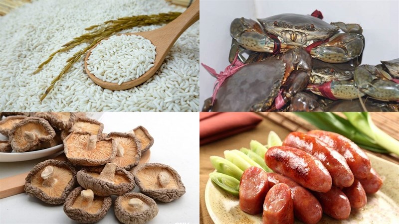 Nguyên liệu món ăn cua hấp cơm nếp dầu hào