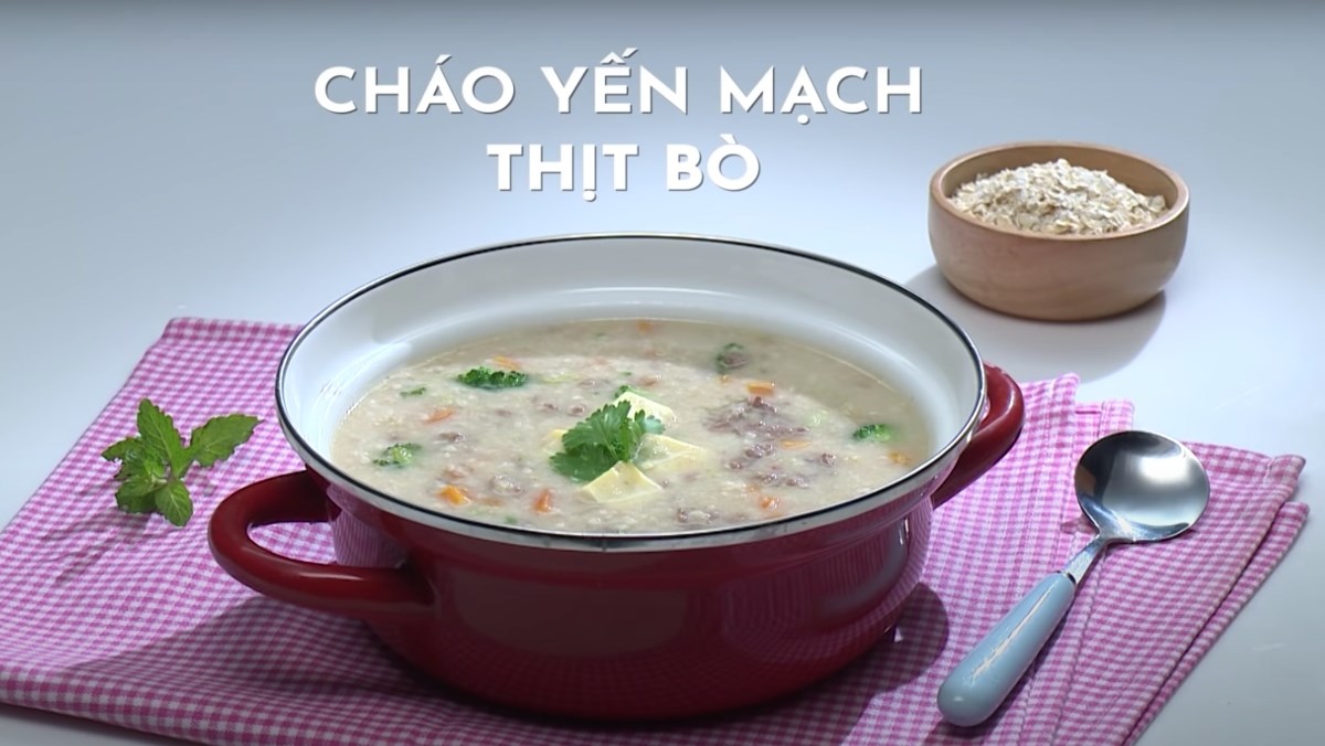 Cháo yến mạch thịt bò