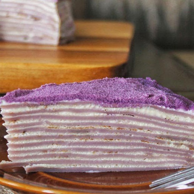 Cách làm bánh crepe ngàn lớp khoai lang tím dễ làm, đẹp mê mẩn