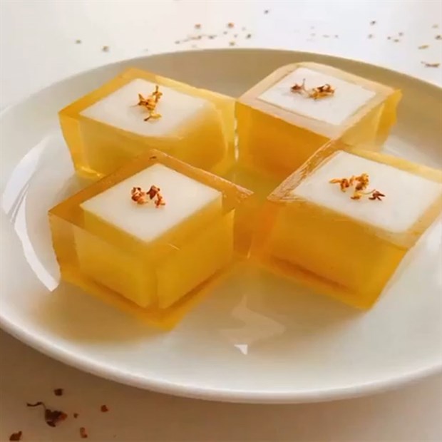 Cách làm thạch quế hoa nước cốt dừa thơm mát cho ngày hè
