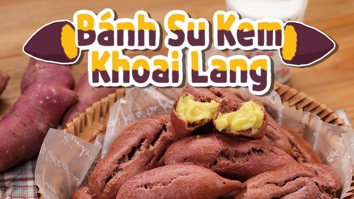 Bánh su kem khoai lang tím