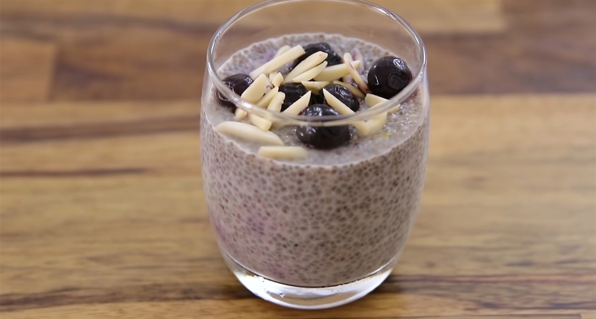 Pudding hạt chia việt quất